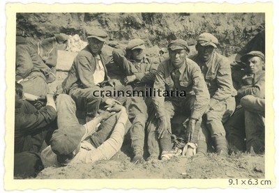 Genuine Photo Russian prisoners in collection point in Belarus 1941