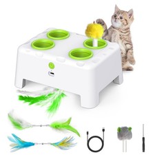 Cat Toys, Interactive Cat Toys, 2-in-1 Automatic Cat Toy, 4 Holes Mice Whack ...