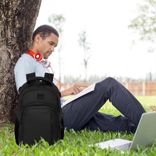 Reise Laptop Canvas Rucksack Business Anti Diebstahl Slim Robust mit Schwarz2  - Bild 6 von 7