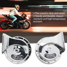 2x Elektrisch Schnecken Klang Hupe Laut Horn LKW/Auto Fanfare 12V 400DB Silber