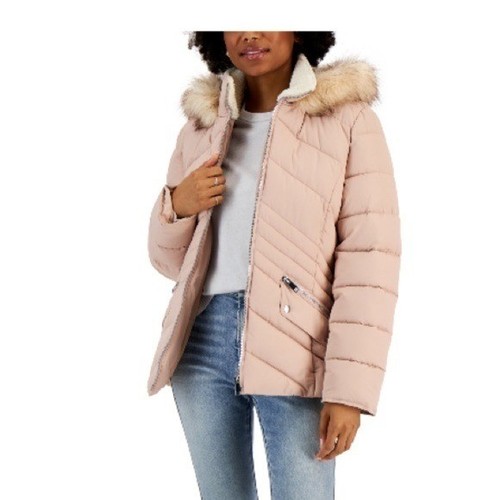 Maralyn & Me Juniors' Faux-Fur-Trim Hooded Puffer Coat, jacket size XS - Picture 3 of 8