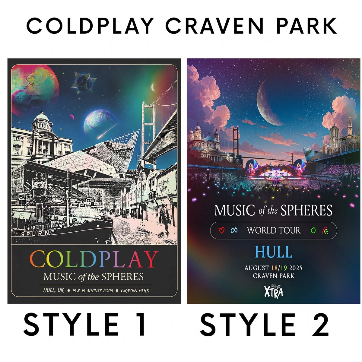 Coldplay Hull UK August 18 And 19 Tour Poster 2025 Craven Park For