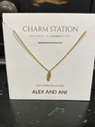 Alex And Ani Sterling Silver Gold plate Feather Necklace. 16-18" Long