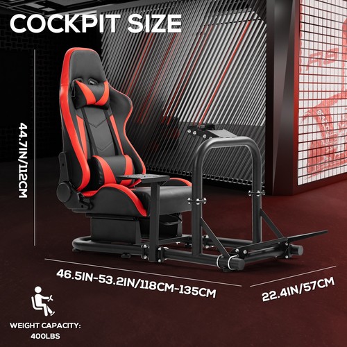Supllueer Racing Simulator Cockpit Stand with Seat & TV Stand Fits Logitech G920 - Picture 28 of 74