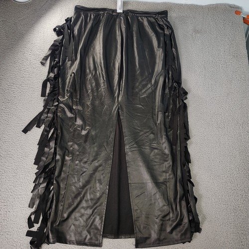 Gonna a matita curvy ragazza donna 3XL nera con nappa ecopelle poliuretano - Foto 6 di 7