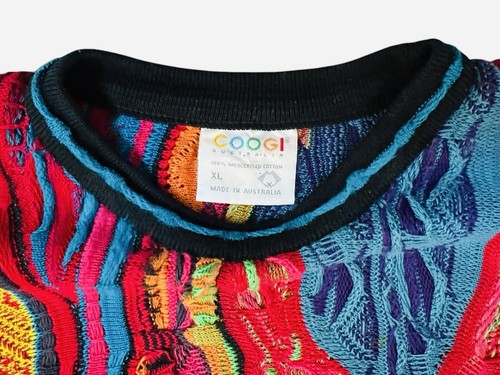 Vintage Coogi Australia Mercerized 3D Pullover Bunt Biggie Cosby Herren Gr. XL - Bild 2 von 5