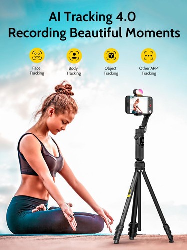 3-Axis Gimbal Stabilizer for iPhone & Android w/RGB Light, Handheld Phone Gim... - Picture 5 of 8