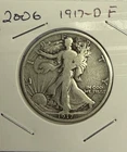 1917-D F (Fine) Walking Liberty Silver Half Dollar
