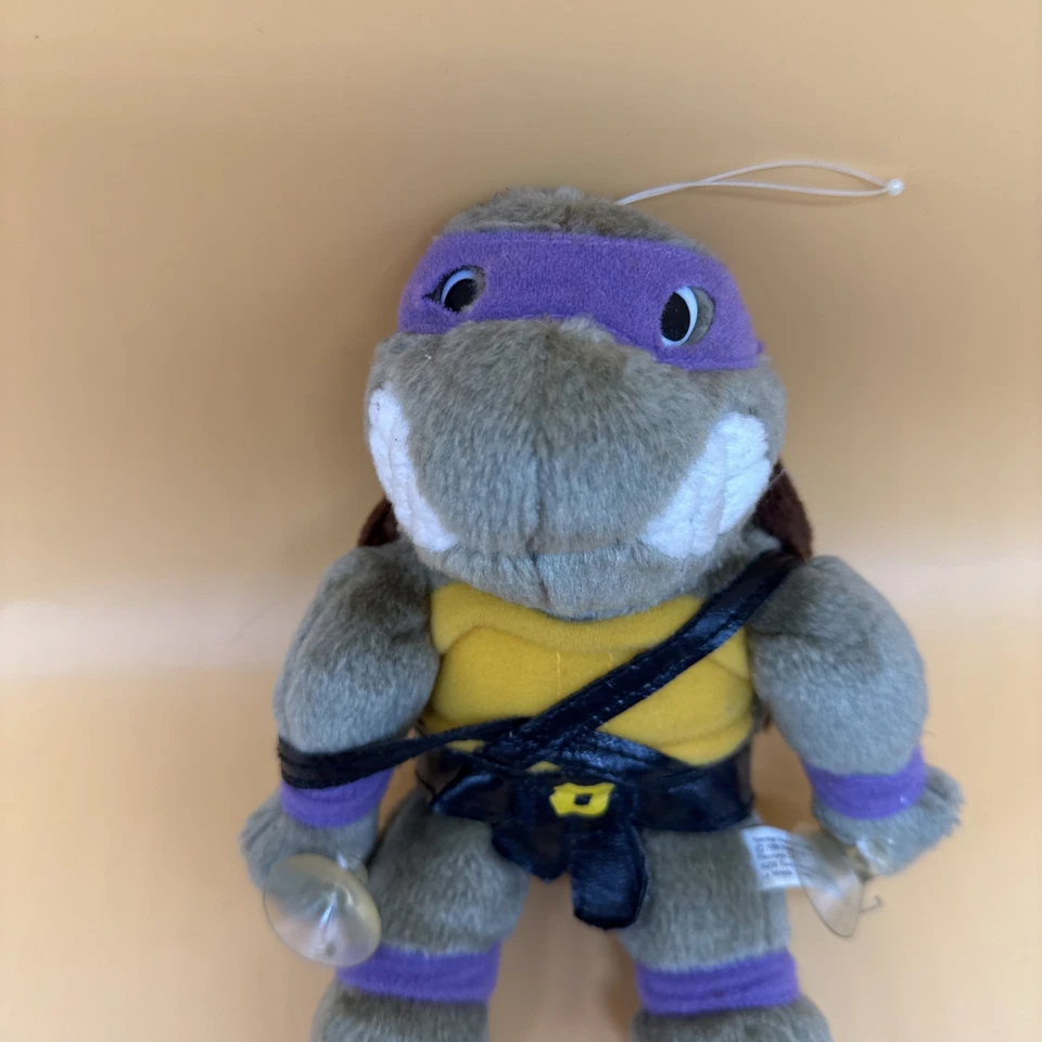 Vintage 1989 TMNT Teenage Mutant Ninja Turtles Playmates Donatello 10” Plush - Image 3 of 4