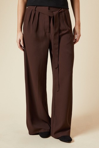 Dorothy Perkins Chocolate Wide Leg Trousers Womens Daywear Trousers - Picture 2 of 5