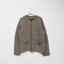 Cardigan giacca tradizionale lana austriaca Hammerschmid vintage marrone tirolese taglia 52