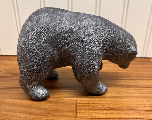 Orso vintage in pietra ollare intagliato a mano -un lupo scultura originale fatta a mano in Canada - Foto 3 di 10