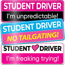 3-Pack Student Driver Magnet for Car Metal Only Not for Plastic/Aluminum