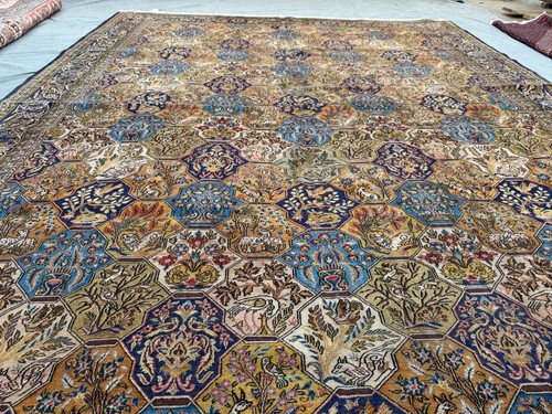 Alfombra de palacio turca caucásica vintage medallón nómada alfombra de dormitorio de área fina - Imagen 4 de 14