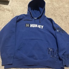 Vintage Hurley Surf Hoodie Men s XL Faded Distressed Boxy Blue Grunge Skate 90
