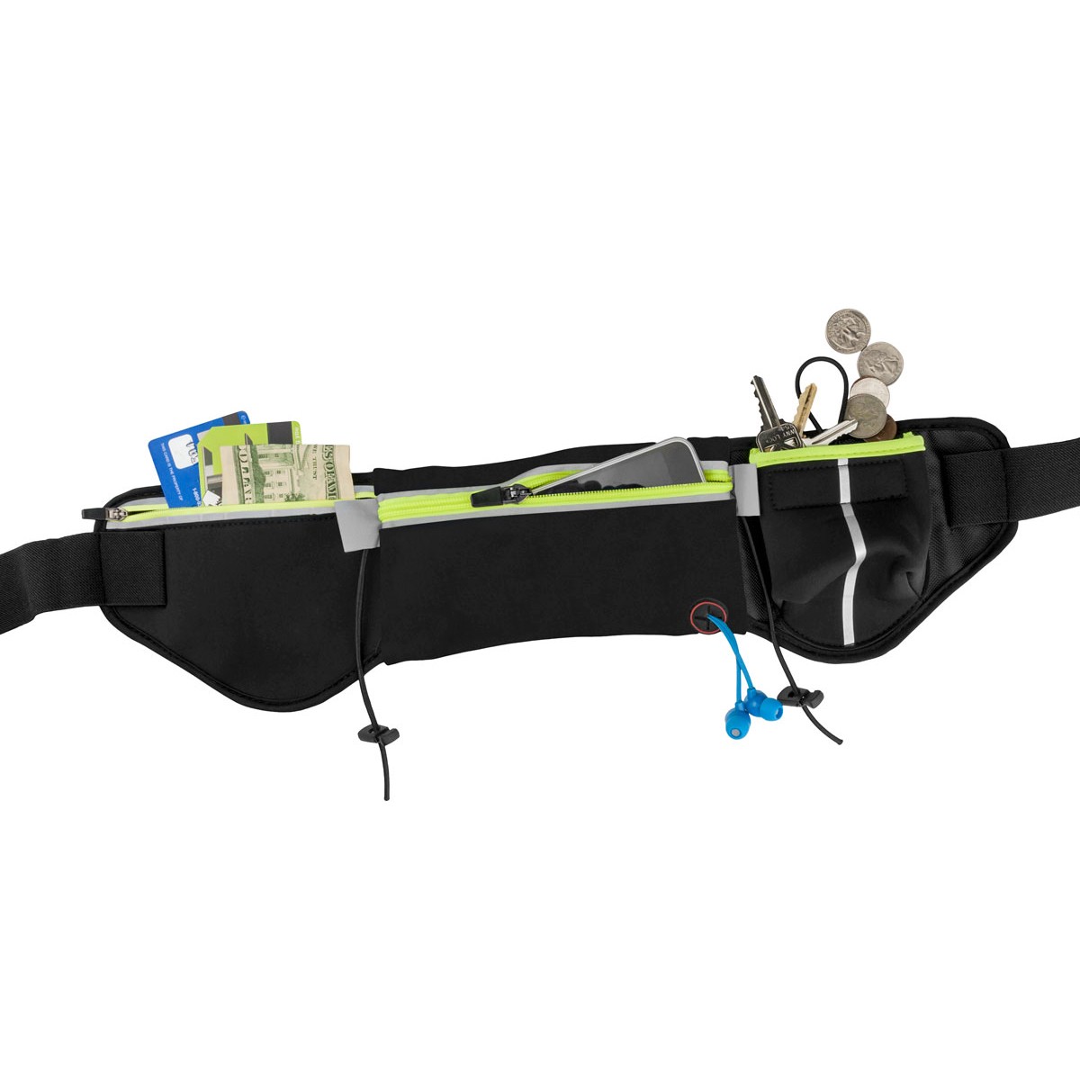 Спортивная прочная поясная сумка Xit на молнии для спортзала и тренировок черного цвета - XTGWBGR 3790₽
