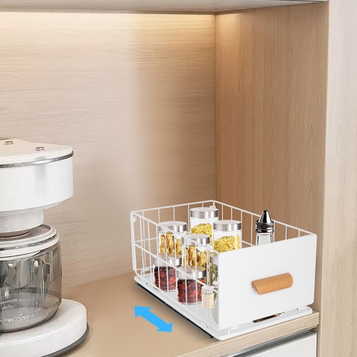 Schiebeschrankkorb Schrank-Organisationskorb Korbschublade für Schrank Weiß - Bild 18 von 18