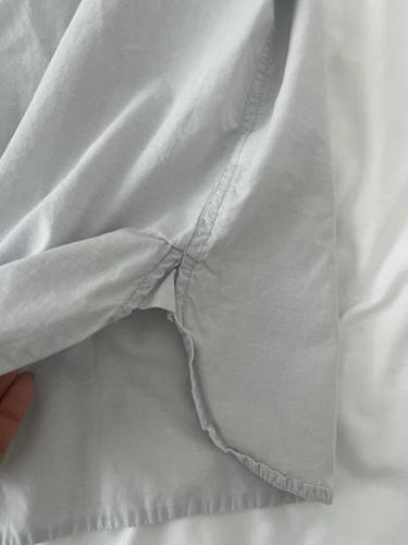 Camisa J Jill Azul Claro Cuello Mandarín Abotonada Talla Grande - Imagen 6 de 7