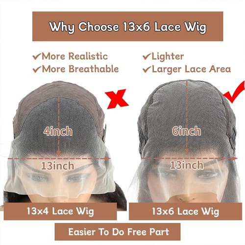 30 Inch Deep Wave Lace Front Wigs Human Hair 200 Density 13x6 HD Lace Frontal... - Picture 6 of 7