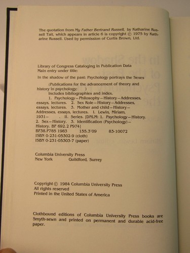IN THE SHADOW OF THE PAST : Miriam Lewin 1st Edition 1984 HC/DJ Psychology... - Picture 3 of 16