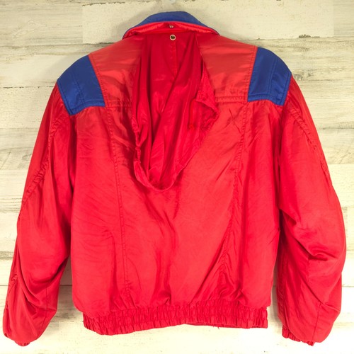 VINTAGE DESCENTE SKI RED BLUE JACKET MEN'S US SIZE MEDIUM ZIP POCKETS ❗*FLAWS*❗ - Picture 2 of 24