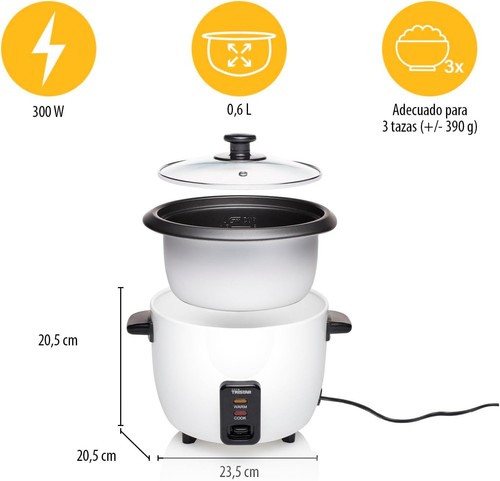 TRISTAR CUOCIRISO VERDURE CESTELLO ANTIADERENTE RIMOVIBILE 300 WATT AUTOFF - Foto 7 di 8
