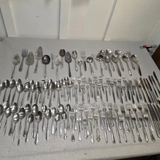 Lot of 100+ Stainless Steel Flatware Bulk Mixed Forks Spoons Knives Camp Crafts