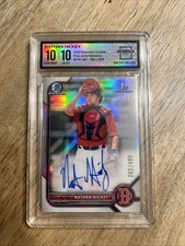 Nathan Hickey 2022 1st Bowman Chrome Refractor Auto /499 Boston Red Sox Arena 10