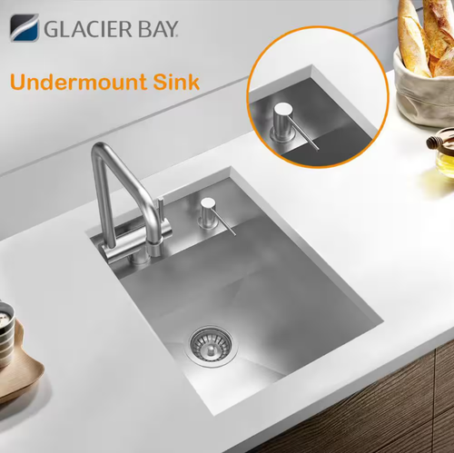 Glacier Bay 15 in. Undermount 18G Gunmetal Black Stainless Steel Bar Sink - Picture 6 of 11