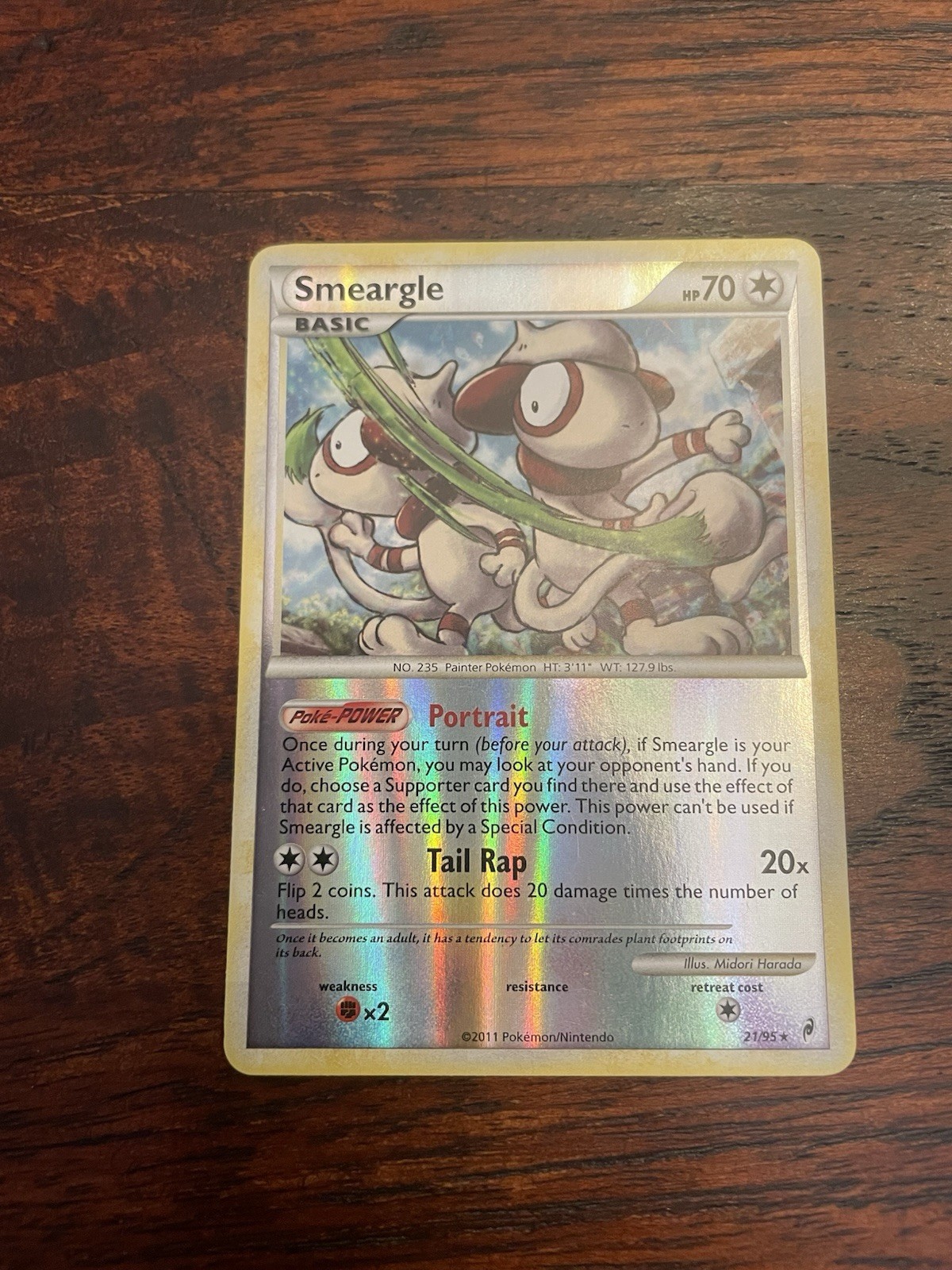 Smeargle 21/95 Reverse Holo — Call Of Legends 2011 — Near Mint