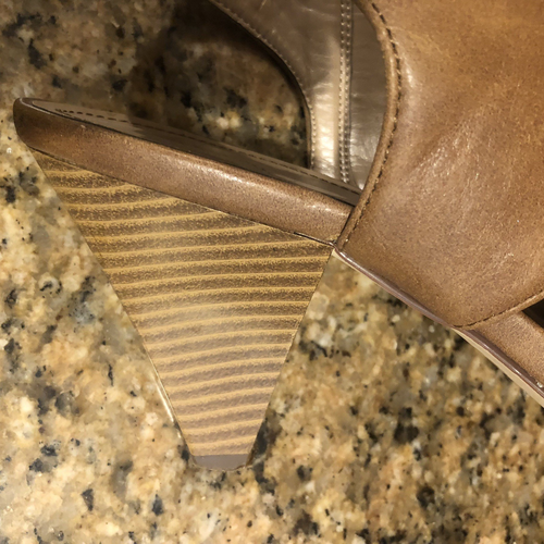 Style & Co Celiaa Brown Ankle Cut Out Peep Toe Shoes Sandals Booties Heels 9 - Picture 11 of 21