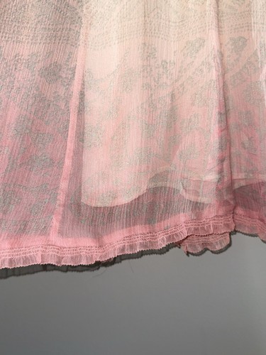 Abito seta due per due babydoll volant ombretto rosa panna femminile delicato floreale 4 - Foto 8 di 18