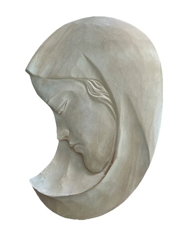 Paul Emile Caron Holz geschnitzt Frau signiert Wandrelief 8,25"x12" Quebec Künstler - Bild 2 von 10