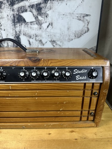 Vintage Fender Studio Bass Amp Head With Custom Wood Enclosure Amplifier Guitar - Picture 5 of 14