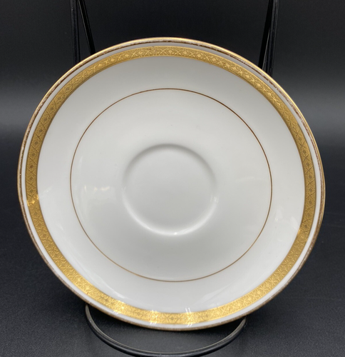8 Antique Minton (England) Gold Encrusted Band, Pattern #G9816, 5.6" Saucers - Picture 6 of 10