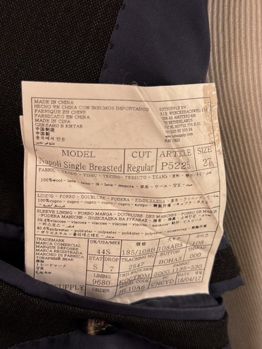 Suitsupply Napoli Giacca Tuta Grigio Scuro, Bottoni Maniche Funzionante Taglia 44S - Foto 3 di 6
