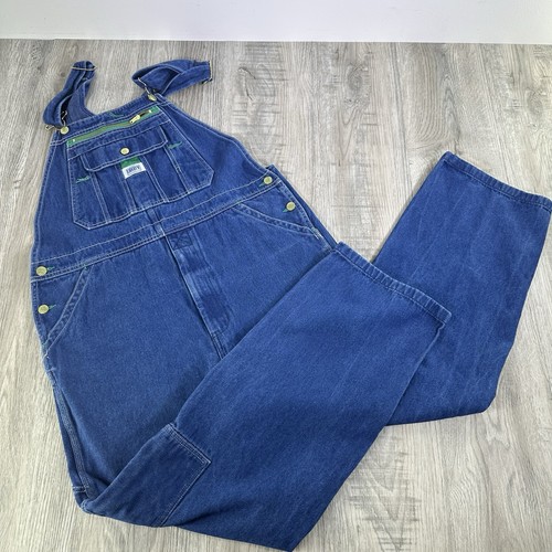 Liberty Bib Overalls Blue Denim Carpenter Workwear Farmer Mens Size 34x30