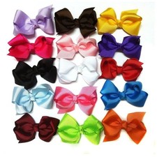 LOTS MIX 15PCS Boutique Hair Bows Girl Baby Alligator Grosgrain Ribbon Headband