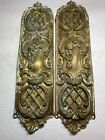 Antique Lot Of 2 Brass Door Back Plates