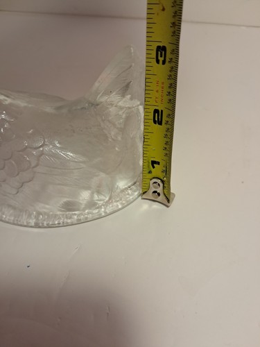 Vintage Clear Glass Chicken Candy Dish with Lid Hen on a Nest Made in France 4"L - Picture 16 of 18