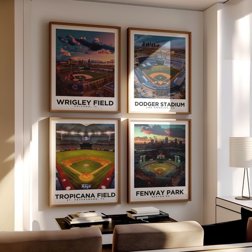 Wrigley Field, Chicago - Travel Poster, Chicago Cubs, Baseball, Gift for Him - Picture 4 of 10