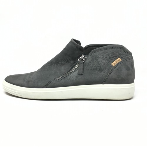 Ecco Soft 7 Ankle Boots Booties Shoes Womens Size 11 US 42 EU Gray Suede Zip Up - Picture 7 of 9