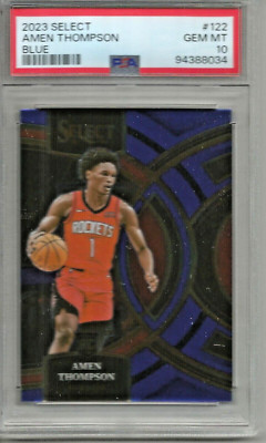 Amen Thompson 2023/24 Panini Select Premier Blue Rookie PSA