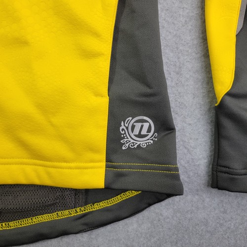 NOVARA jacket Womens large L Full Zip Hood Back Pockets Cycling yellow - Picture 2 of 12