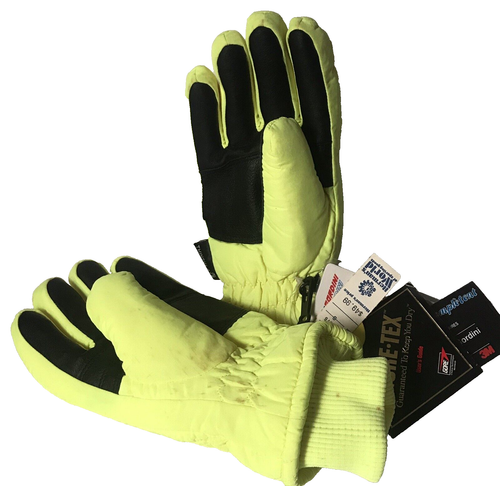 Vintage 90's Gordini Winter Gloves Neon Green Black Gortex Ski Gloves Hermans M - Foto 4 di 4