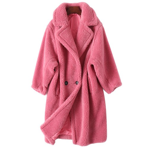 Teddy Bear Overcoat Women Winter Shearling Coat Mid-length Loose Fur Parkas