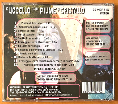 ENNIO MORRICONE - L'uccello Dalle Piume Di Cristallo - IMPORT CD RARE  NM - Bild 2 von 3