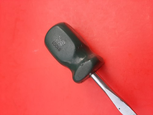 SK Tools USA 81001 Flat Tip Slotted Green Hard Handle Stubby Screwdrivers S-K - Picture 4 of 11