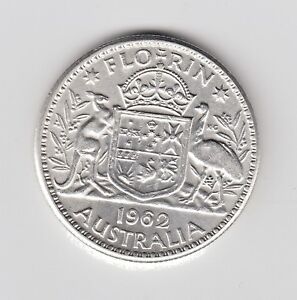 1954 Royal Visit Silver TWO Shilling Florin TWO BOB QUEEN Elizabeth II very Nice