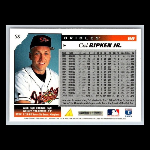 Lote de 9 cartas de Cal Ripken Jr. década de 1990 puntaje hoja Pacific Upper Deck Donruss Topps casi nuevo+ - Imagen 6 de 20